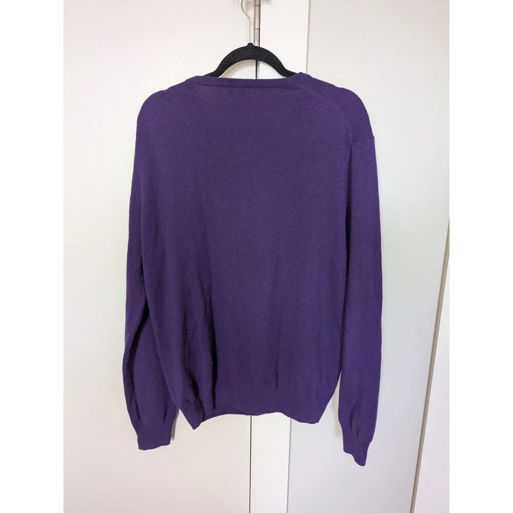 J. Crew Cashmere Purple V Neck Sweater Men's XL